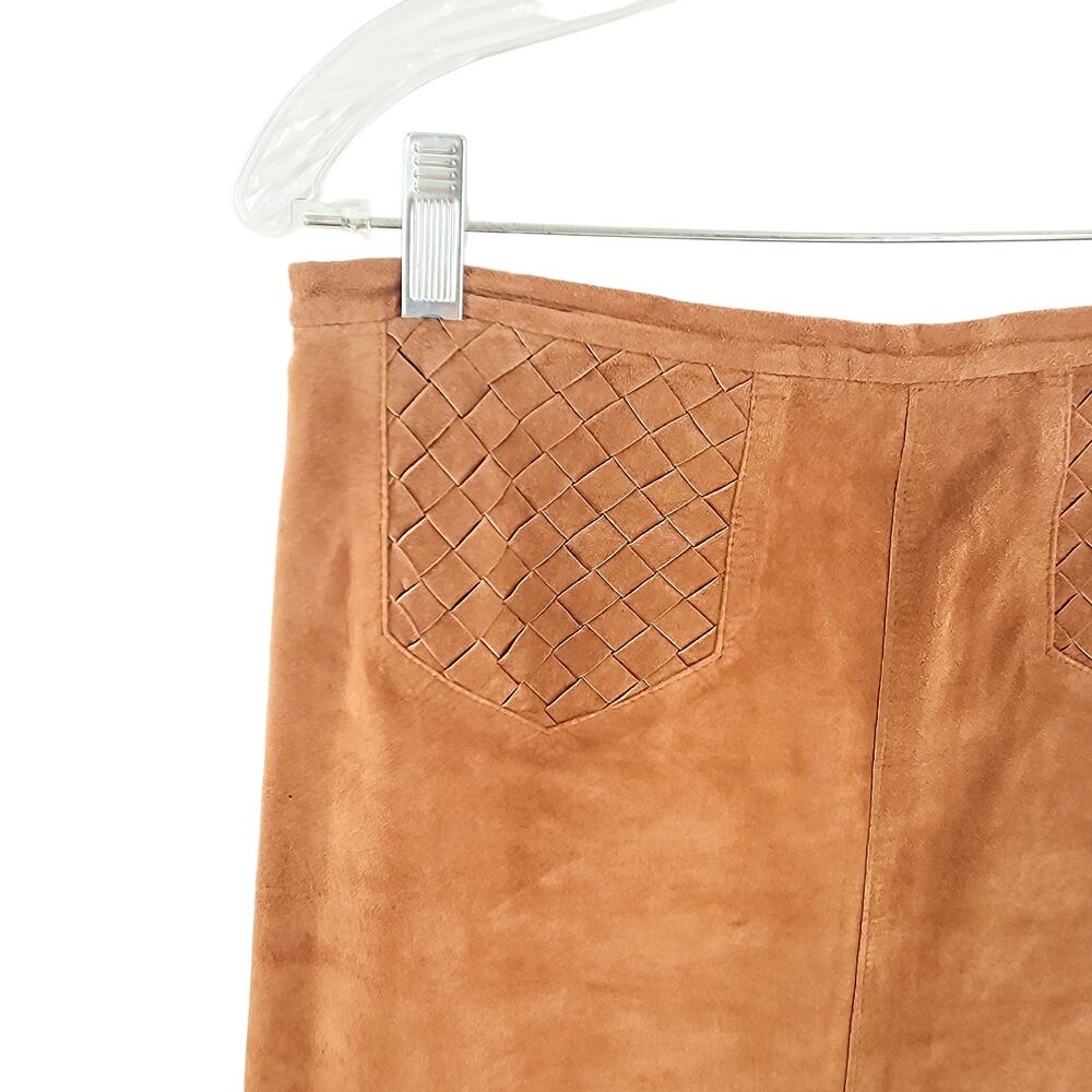 Willi Smith Women's Leather Skirt Jacket Set Western Size Large Tan - Picture 16 of 16